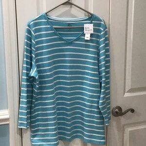 Aqua and white stripe